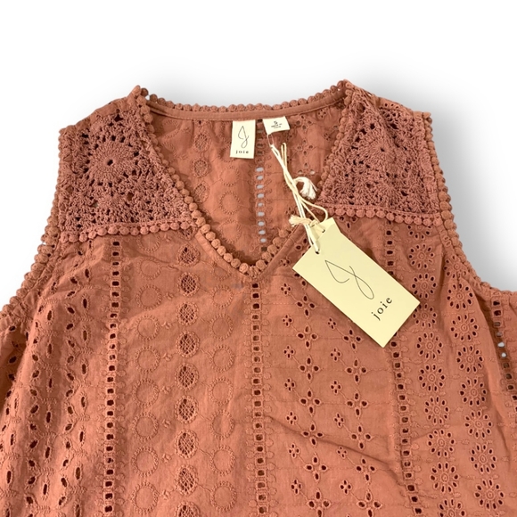 NWT Joie Broderie anglais crochet desert rose eyelet boho cotton tank top size S - Picture 5 of 11